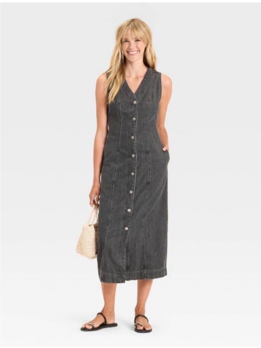 Universal Thread Women’s Sleeveless Button Up Denim Dress - Size 2 NWT